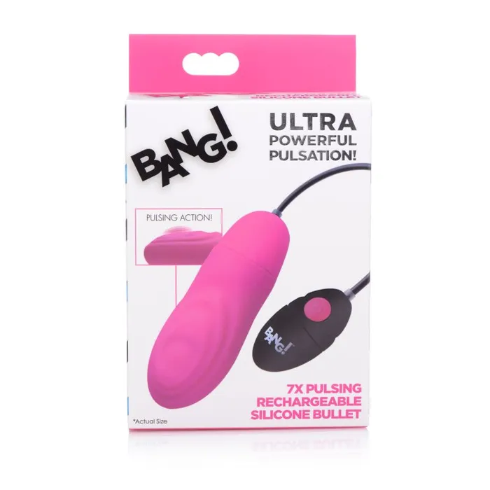 7X Pulsing Rechargeable Bullet Pink Bang Vibrators