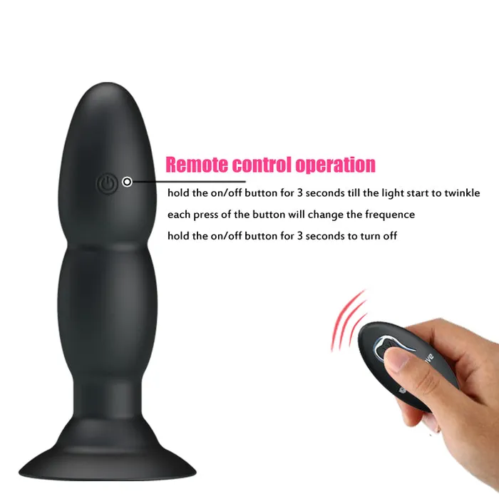 Anal Bailes Butt Plug Rimming Beaded Vibrating RemoteControl Anal Plug