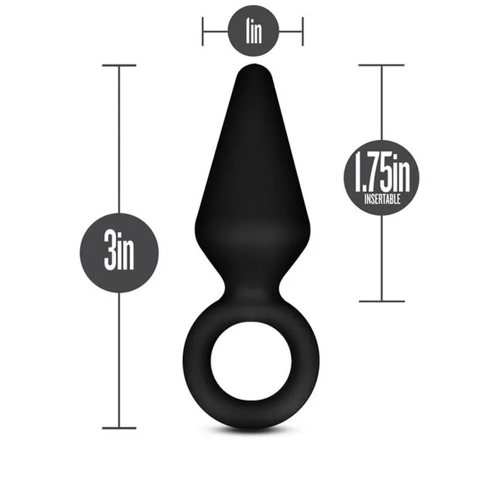 Anal Blush Novelties Anal Adventures Platinum Silicone Anal Loop Plug Small Black