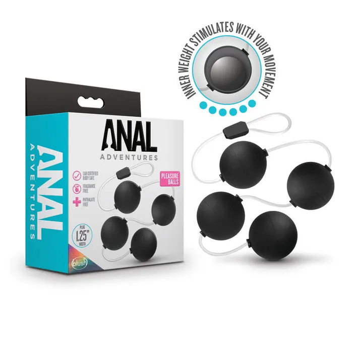 Anal Blush Novelties Anal Adventures Pleasure Balls Black Black 38 cm Anal Balls