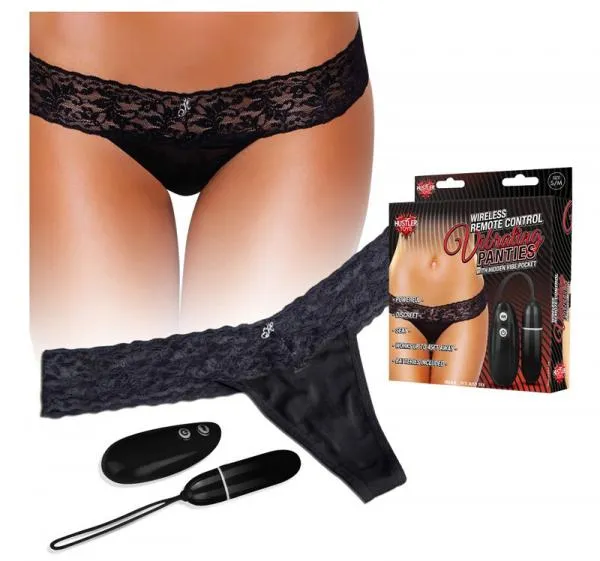 Anal Hustler Remote Control Vibrating Panties Black ML Electric Eel