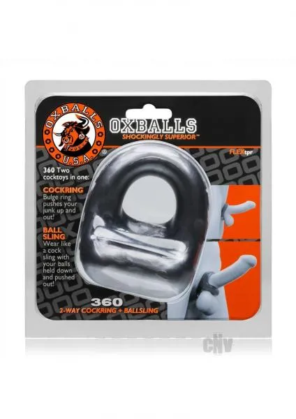 Anal Oxballs Oxballs 360 2 Way Cockring Ballsling Steel Silver