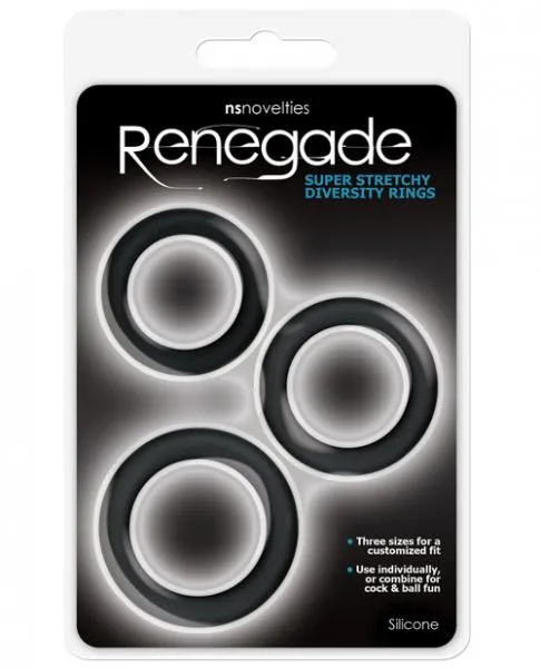 Anal Renegade Renegade Diversity Rings Black Pack Of 3