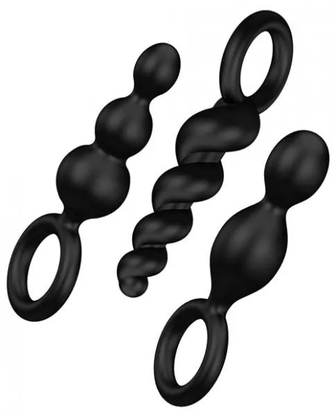 Anal Satisfyer Satisfyer Plug Set Black Set Of 3 Butt Plugs