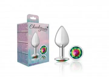 Anal Seductucom Cheeky Charms Round Rainbow Medium Silver Plug