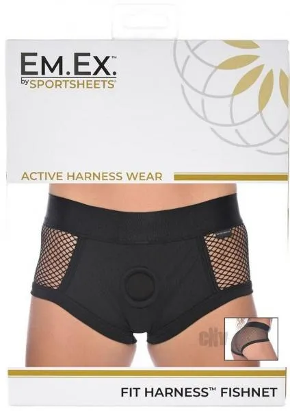 Anal Seductucom Em Ex Fit Harness Fishnet Lg Black