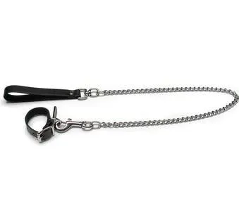 Anal Stockroom Buckling Cockring And Chain Leash Set