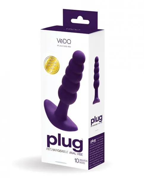 Anal Vedo Plug Rechargeable Anal Plug Purple VeDO