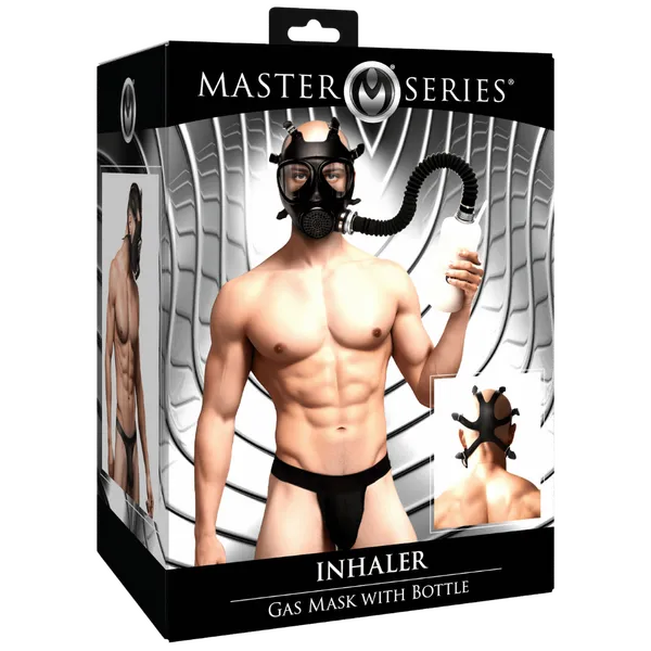 Anal XR Brands The Master Series Inhaler Gas Mask with Bottle Black