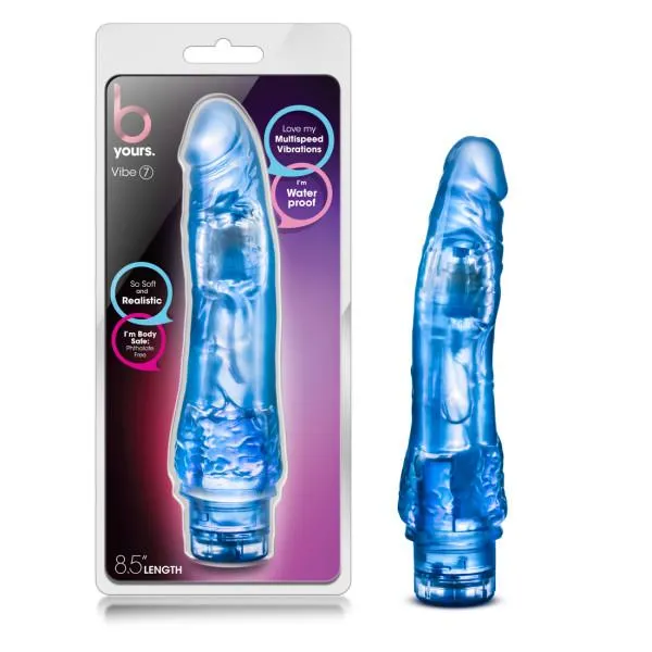 B Yours Vibe 7 Blue Vibrating Dildo Blush Vibrators