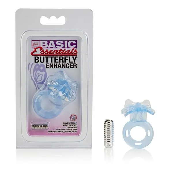 Basic Essentials Vibrators Butterfly Enhancer With Removable Stimulator Blue