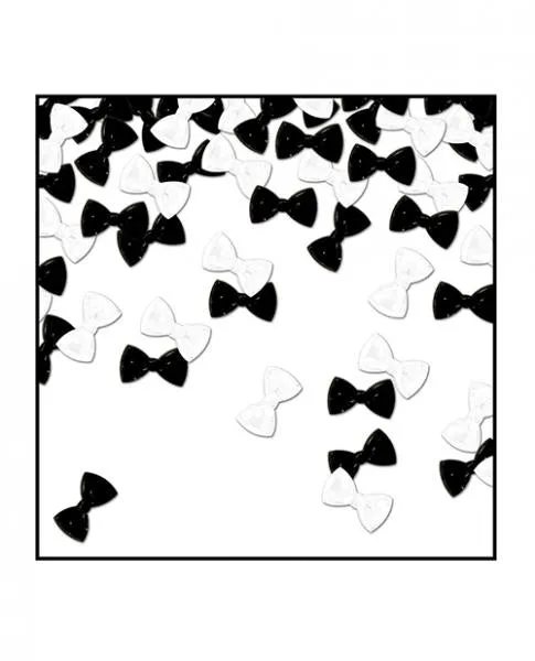 Beistle Anal Bow Ties Confetti BlackWhite