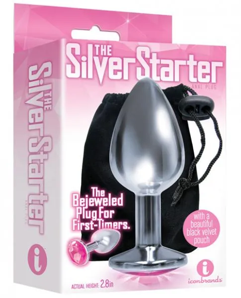 Bejeweled Starter Stainless Plug Pink Jewel Icon Brands Anal