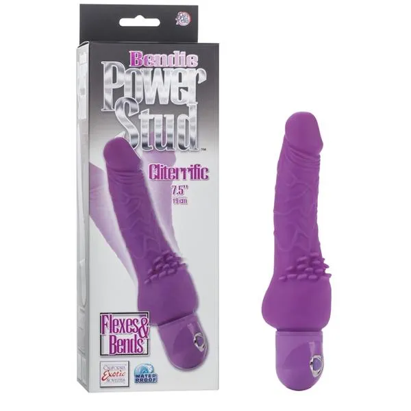 Bendie Power Stud Cliterrific Waterproof Vibrator Purple Bendie Vibrators