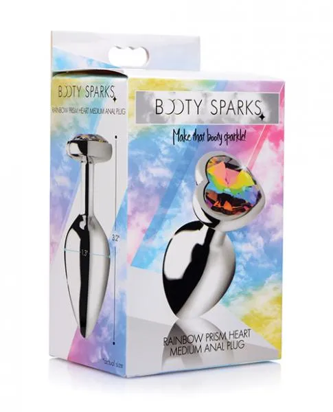 BootySparks Male Sex Toys Bootysparks Rainbow Prism Heart Anal Plug Medium