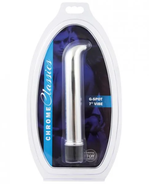 Chrome Classics Vibrators Etc Chrome Classics Metallic 7 Inches G Spot Vibe Silver