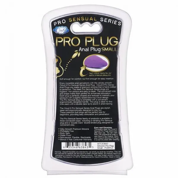 Cloud 9 Silicone Pro Plug Small Purple Pro Sensual Series Anal