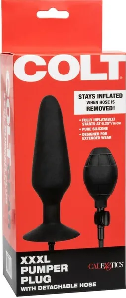 COLT XXXL Pumper Plug With Detachable Hose Black California Exotic Novelties Anal