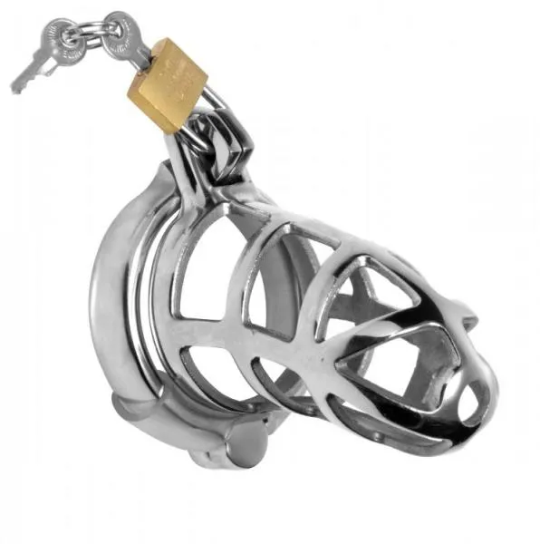 Detained Stainless Steel Chastity Cage Master Series Male Sex Toys