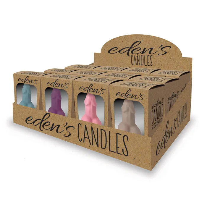 Dildos Little Genie Edens Candles Vagina Vanilla Display of 12 Coloured Vanilla Scented Candles Set of 12