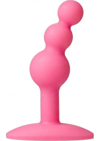 Doc Johnson Anal Platinum Silicone The Minis Bubble Butt Plug Pink Small