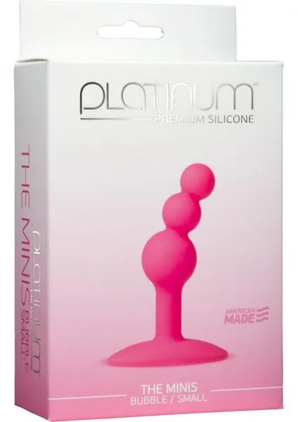 Doc Johnson Anal Platinum Silicone The Minis Bubble Butt Plug Pink Small