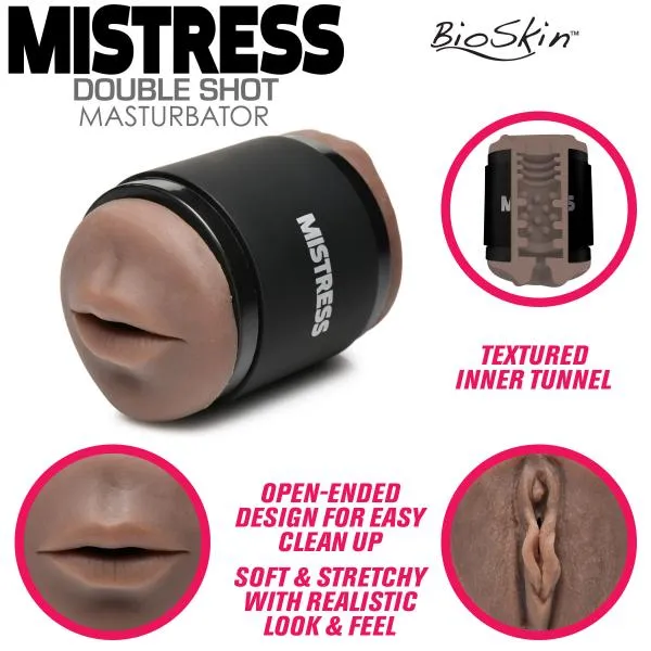 Double Shot Mouth And Pussy Stroker Dark Mistress Male Sex Toys