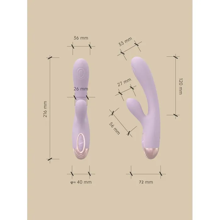 Drywell Vibrators Pada Rabbit and GSpot Pulsing Vibrator Purple