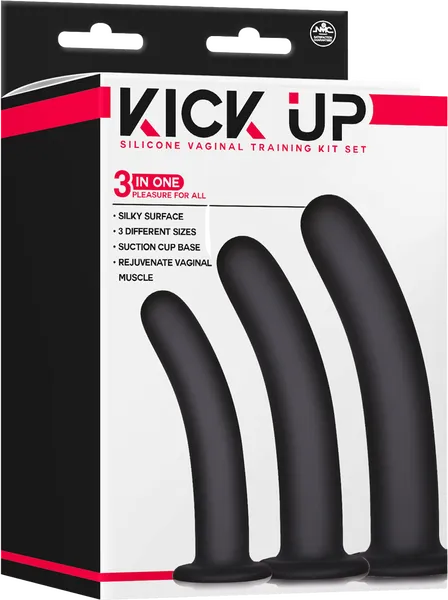 Excellent Power Anal Kick Up Silicone Vaginal Training Kit Black