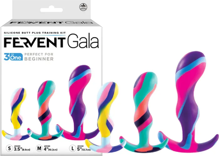 Excellent Power Fervent Gala Silicone Butt Plug Training Kit Multi Coloured Anal