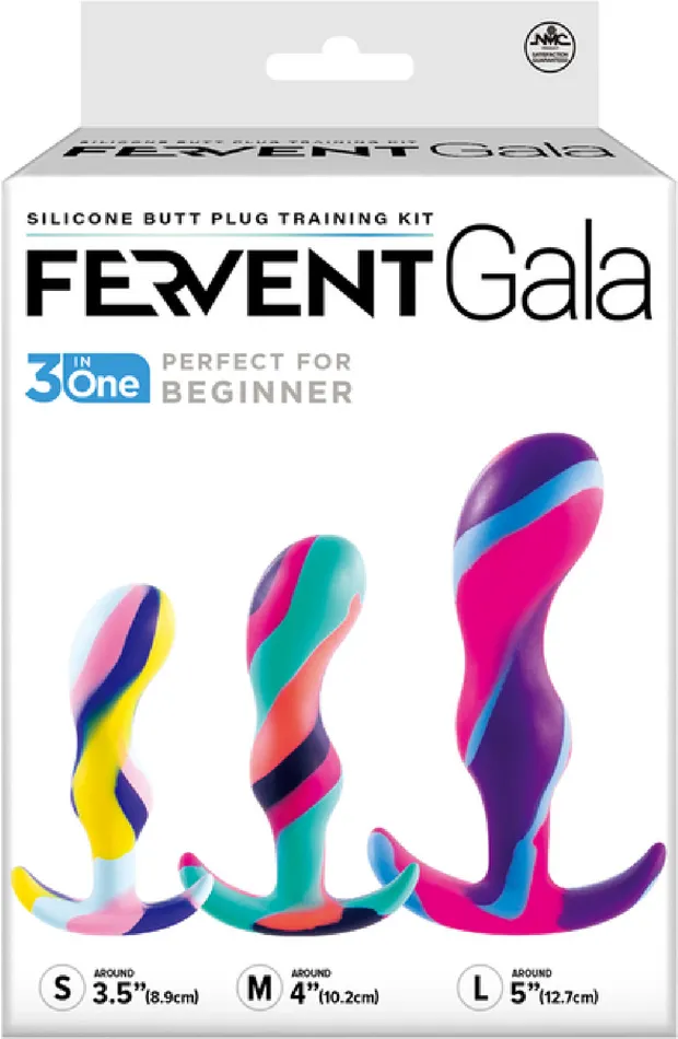 Excellent Power Fervent Gala Silicone Butt Plug Training Kit Multi Coloured Anal