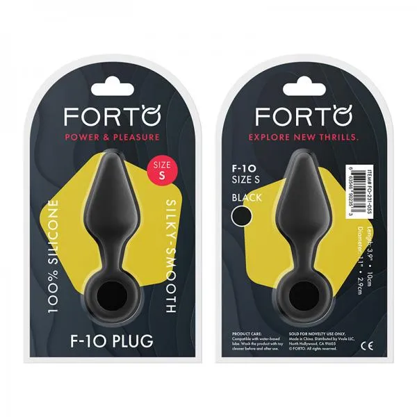 Forto F 10 Silicone Plug W Pull Ring Sm Black Forto Anal