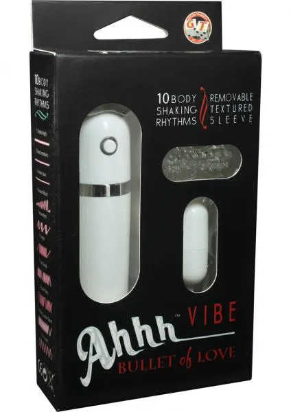 Golden Triangle Vibrators Ahhh 10 Function Bullet Vibe White