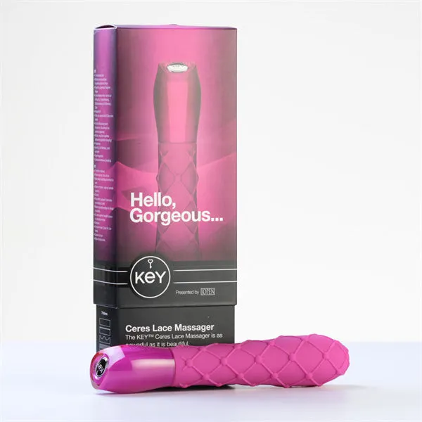 Lovetwoo Vibrators Key by Jopen Ceres Classic Vibe Lace Texture Raspberry Pink