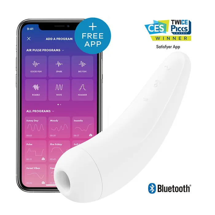 Lovetwoo Vibrators Satisfyer App Enabled Curvy 2 White