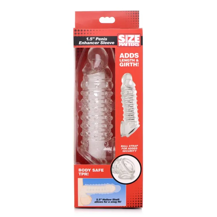 Male Sex Toys Penis Enhancer Sleeve 15 Clear Size Matters