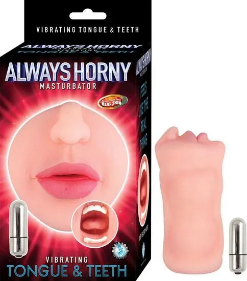 Nasstoys Male Sex Toys Always Horny Masturbator Vibrating Teeth Tongue Beige