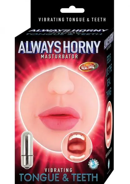 Nasstoys Male Sex Toys Always Horny Masturbator Vibrating Teeth Tongue Beige