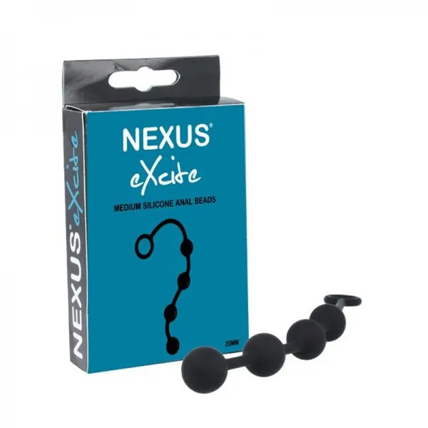 Nexus Excite Anal Beads Silicone Medium Black Nexus Anal