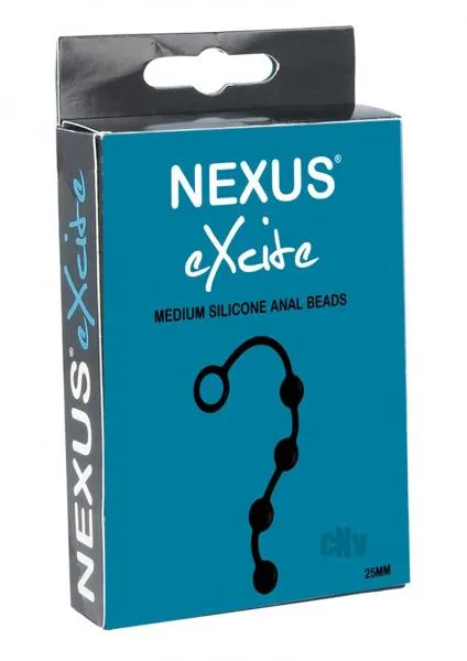 Nexus Excite Anal Beads Silicone Medium Black Nexus Anal