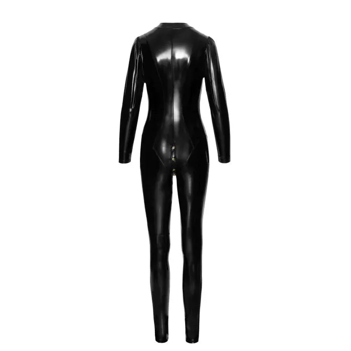 Noir Male Sex Toys Long Button Up PVC Overall