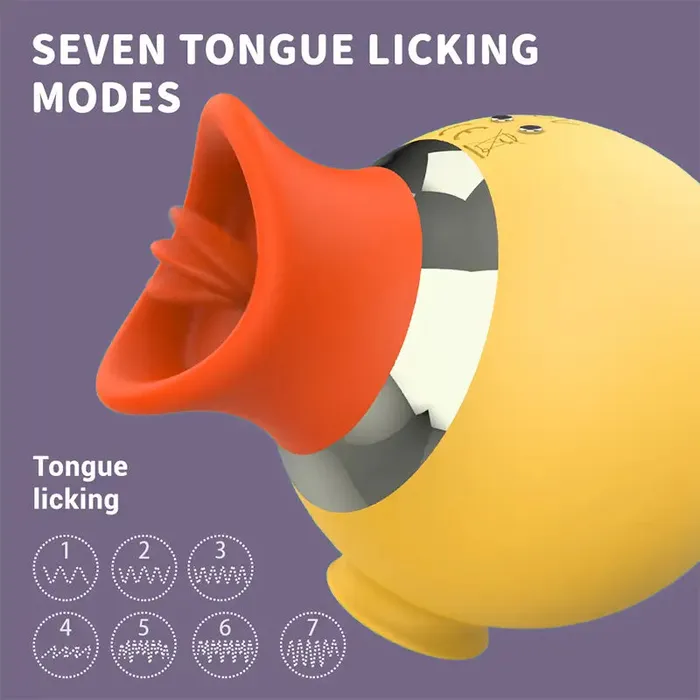 OOTYEMO Vibrators Little Yellow Duck Sucking Licking Vibrator