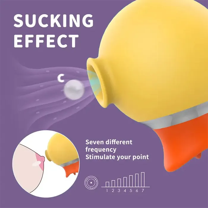 OOTYEMO Vibrators Little Yellow Duck Sucking Licking Vibrator