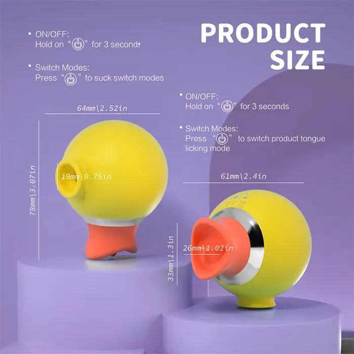 OOTYEMO Vibrators Little Yellow Duck Sucking Licking Vibrator