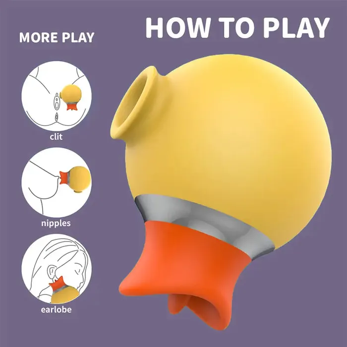 OOTYEMO Vibrators Little Yellow Duck Sucking Licking Vibrator