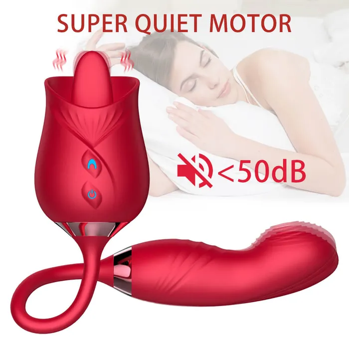 OOTYEMO Vibrators Tongue Licking Vibrating Rose Toy