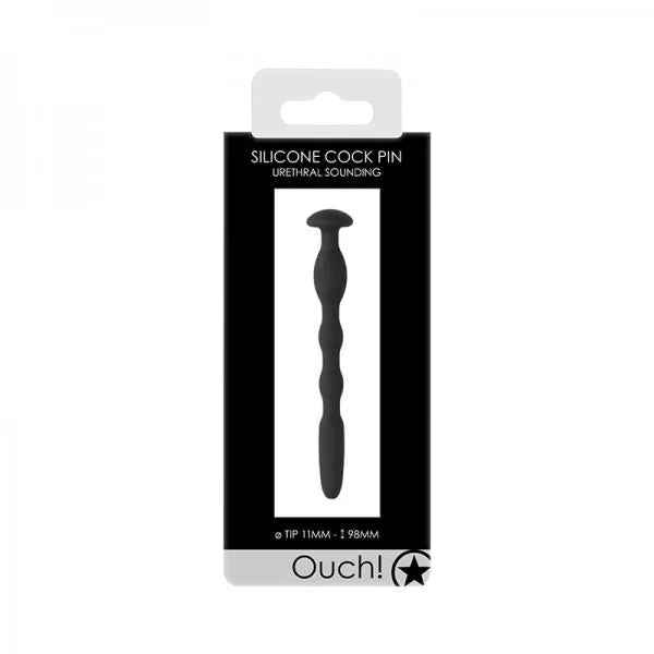 Ouch Urethral Sounding Silicone Cock Pin Black 11 Mm Seductucom Male Sex Toys