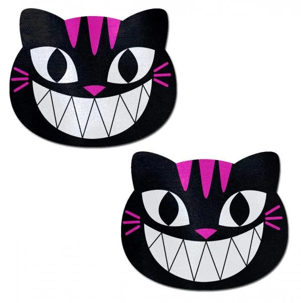 Pastease Brand Pasties Vibrators Pastease Black Pink Cheshire Kitty Cat Pasties