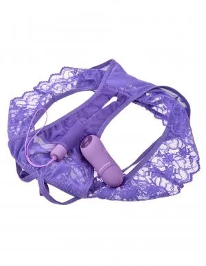 Pipedream Vibrators Fantasy For Her Crotchless Panty Thrill Her OS Purple