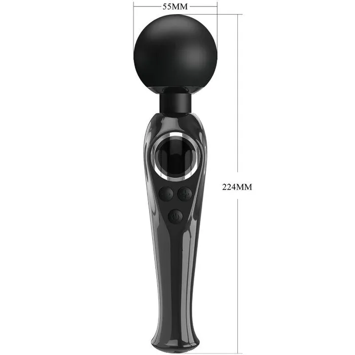 Pretty Love Vibrators Stavros The Great Rechargeable LED Wand Skyler Black